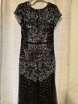 Adrianna Papell Black Tie Size 14 Floor Length Medium Height Straight Dress on Queenly