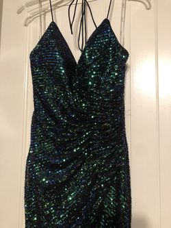 TIFFANY  Multicolor Size 6 Floor Length Black Tie Mermaid Dress on Queenly