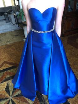 Ellie Wilde Blue Size 0 Homecoming Pageant Train Dress on Queenly