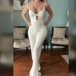 Jovani White Size 00 50 Off Bachelorette Jumpsuit Dress on Queenly