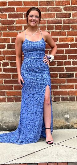 Primavera Blue Size 00 Prom Jewelled Straight Dress on Queenly