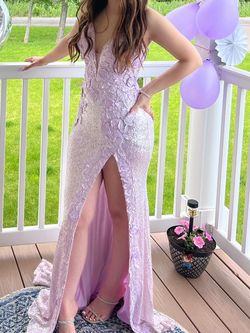 Jovani Pink Size 6 Side slit Dress on Queenly