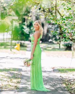 Sherri Hill Green Size 0 Pageant Homecoming Prom Side slit Dress on Queenly