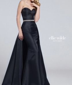 Ellie Wilde Black Size 14 Train Floor Length 50 Off A-line Dress on Queenly