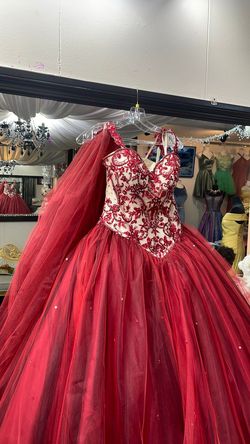 Style -1 MoriLee Red Size 8 Free Shipping Quinceanera Floor Length Ball gown on Queenly