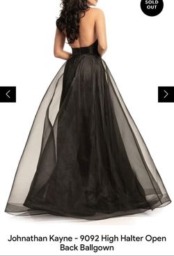 Johnathan Kayne Black Tie Size 6 Floor Length Sheer Ball gown on Queenly