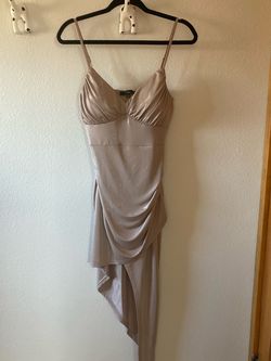 Lulus Nude Size 6 Floor Length Sorority Side slit Dress on Queenly