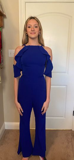 Mac Duggal Blue Size 6 Pageant 50 Off Jumpsuit Dress on Queenly
