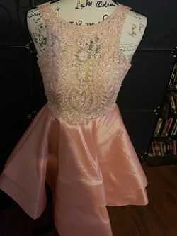 Camille La Vie Pink Size 0 Floor Length Black Tie A-line Dress on Queenly