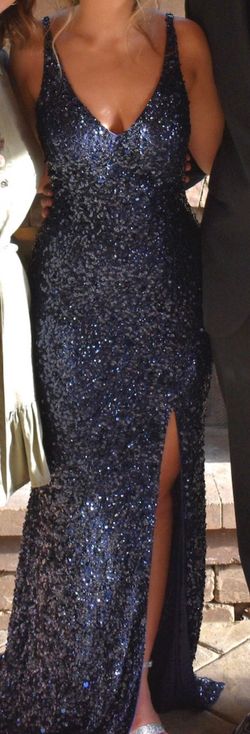 Sherri Hill Blue Size 4 50 Off Floor Length Black Tie Prom A-line Dress on Queenly