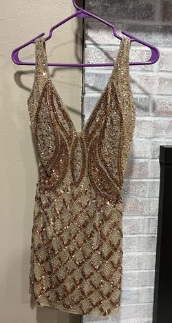 Primavera Gold Size 2 Homecoming 50 Off Prom Midi Cocktail Dress on Queenly