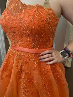 Sherri Hill Orange Size 12 Plus Size Pageant Homecoming A-line Dress on Queenly