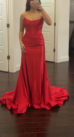 Sherri Hill Red Size 2 Prom Mermaid Dress on Queenly