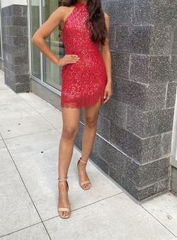 Ashley Lauren Red Size 4 Homecoming Midi Cocktail Dress on Queenly