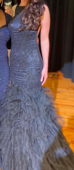 Jovani Black Size 6 Mini Prom Military Mermaid Dress on Queenly