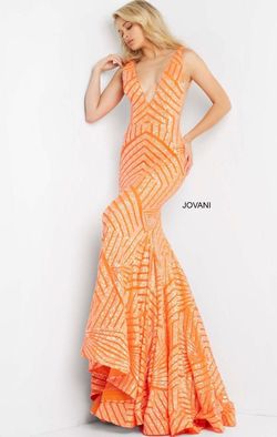 Jovani Orange Size 0 Prom Floor Length Mermaid Dress on Queenly