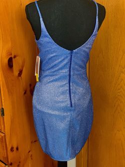 Sequin Hearts Blue Size 2 Homecoming Sorority Formal Cocktail Dress on Queenly