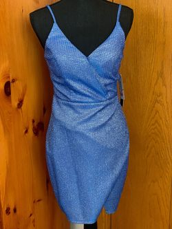 Sequin Hearts Blue Size 2 Homecoming Sorority Formal Cocktail Dress on Queenly