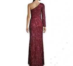 Mac Duggal Red Size 8 Jewelled Sequin Floor Length Military Polyester Mermaid Dress on Queenly