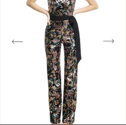 Dress The Population Multicolor Size 10 Polyester Black Tie Jumpsuit Dress on Queenly