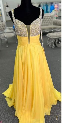 Rachel Allan Yellow Size 6 Pageant A-line Dress on Queenly