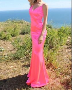 Style se016 Iva Remington Pink Size 00 Black Tie Tall Height Prom Straight Dress on Queenly