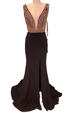 Style SPARKLY RED GOWN Jovani Black Size 4 Tall Height Mermaid Dress on Queenly