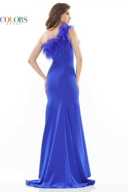 Style 2405 Colors Dress Royal Blue Size 2 Feather Tall Height Side slit Dress on Queenly
