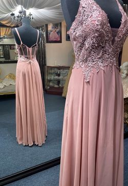 Sublime Collection Pink Size 16 Lace Floor Length Straight Dress on Queenly