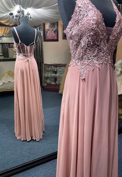 Sublime Collection Pink Size 12 50 Off Sorority Formal Sheer Straight Dress on Queenly