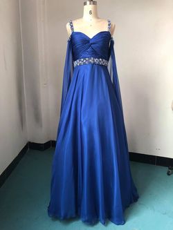 Custom Blue Size 6 50 Off Floor Length 70 Off A-line Dress on Queenly