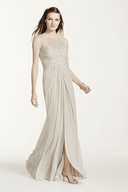 David's Bridal Nude Size 8 Wedding Guest Straight Dress on Queenly