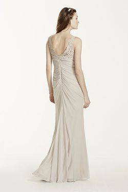David's Bridal Nude Size 4 Wedding Guest Straight Dress on Queenly