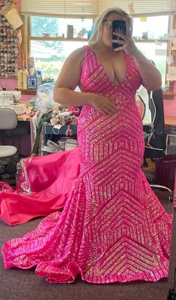 Jovani Pink Size 14 Floor Length Black Tie Prom Mermaid Dress on Queenly