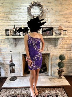 Primavera Purple Size 00 Midi Homecoming Cocktail Dress on Queenly