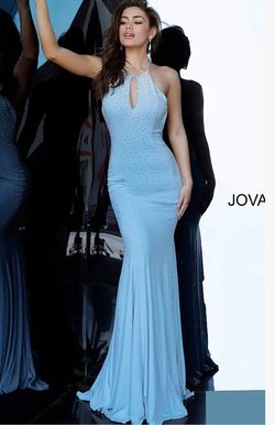 Jovani Blue Size 4 50 Off Floor Length Mermaid Dress on Queenly