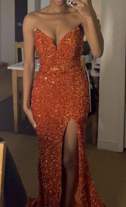 Orange Size 0 Side slit Dress on Queenly