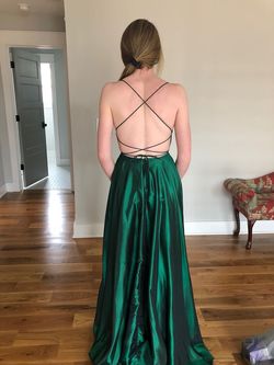 Sherri Hill Green Size 4 Black Tie A-line Dress on Queenly