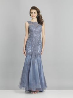 Style 1937 Dave and Johnny Gray Size 8 Prom Tall Height Straight Dress on Queenly