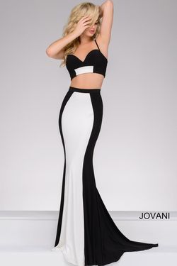 Style 47957 Jovani Black Size 00 Fitted Floor Length Mermaid Dress on Queenly