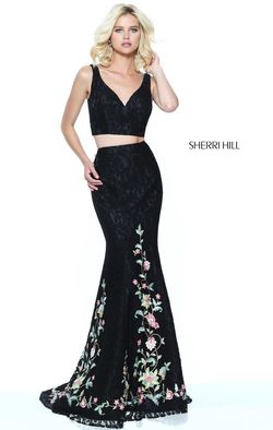 Style 50778 Sherri Hill Black Size 8 Floor Length Pageant Mermaid Dress on Queenly