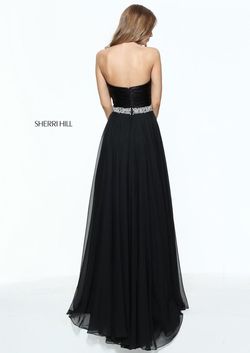 Style 51017 Sherri Hill Black Size 0 Floor Length Tall Height A-line Dress on Queenly