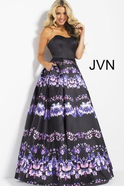 Style JVN58589 Jovani Black Tie Size 0 Tall Height Ball gown on Queenly