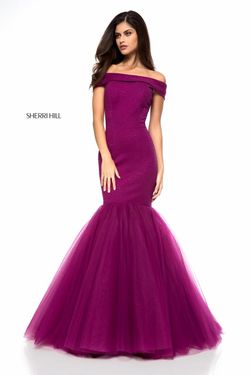 Style 51778 Sherri Hill Purple Size 12 Tall Height Prom Mermaid Dress on Queenly