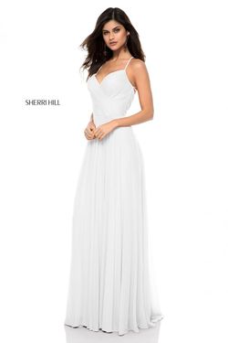 Style 51997 Sherri Hill White Size 2 Winter Formal Floor Length Tall Height A-line Dress on Queenly