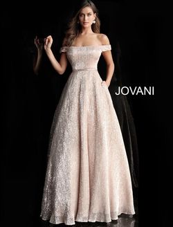 Style 66951 Jovani Gold Size 8 Prom Ball gown on Queenly