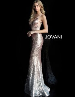 Style 63439 Jovani Gold Size 2 Black Tie Pageant Sequined Sequin Jewelled Straight Dress on Queenly