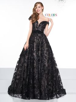 Style 2079 Colors Black Tie Size 12 Sheer Plus Size Ball gown on Queenly