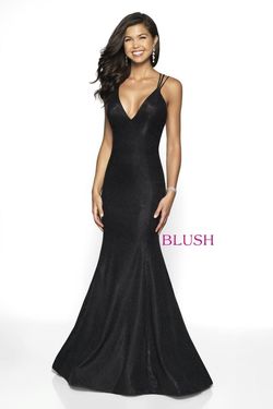 Style 11761 Blush Prom Black Size 2 Floor Length Tall Height Prom Mermaid Dress on Queenly