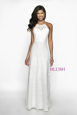 Style 11777 Blush Prom White Size 0 Sequined Lace Floor Length A-line Dress on Queenly